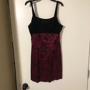Holiday burgundy and black dress